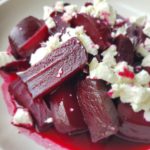 beets topped with goat cheese