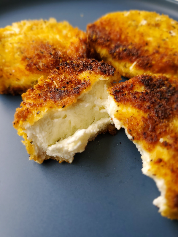 crispy fried goat cheese with warm, creamy center