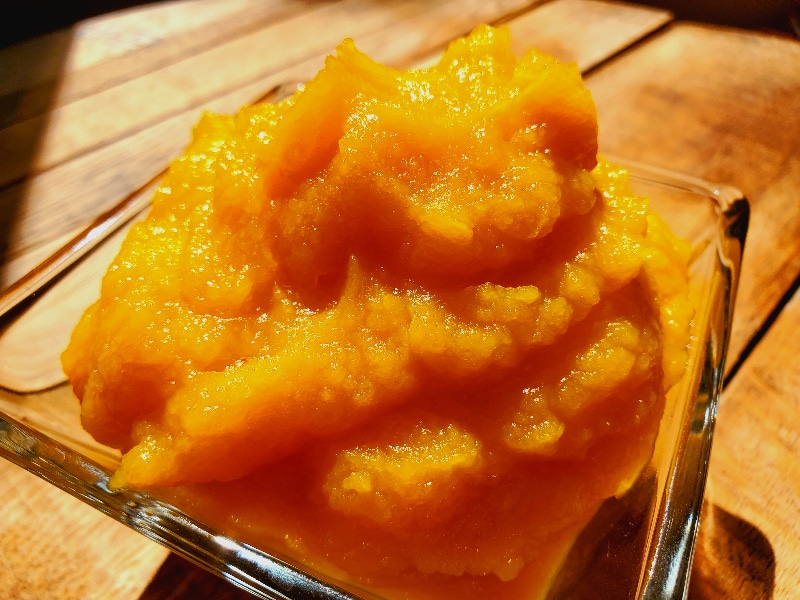 fresh pumpkin puree from a homemade roasted pumpkin