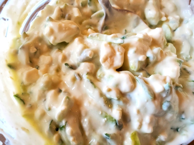 fresh and cool greek yogurt, cucumber, garlic, and lemon juice make a delicious tzatziki