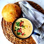 creamy clam chowder spiced with cajun seasoning