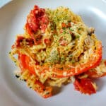 Spaghetti Squash Feta Bake on a plate ready to eat