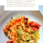 Spaghetti Squash Feta Bake on a plate ready to eat