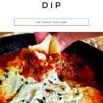 Creamy goat cheese surrounded by marinara sauce